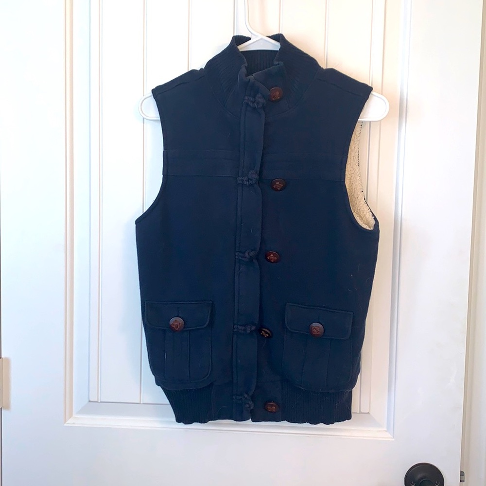 Winter vest, faux shearling lining